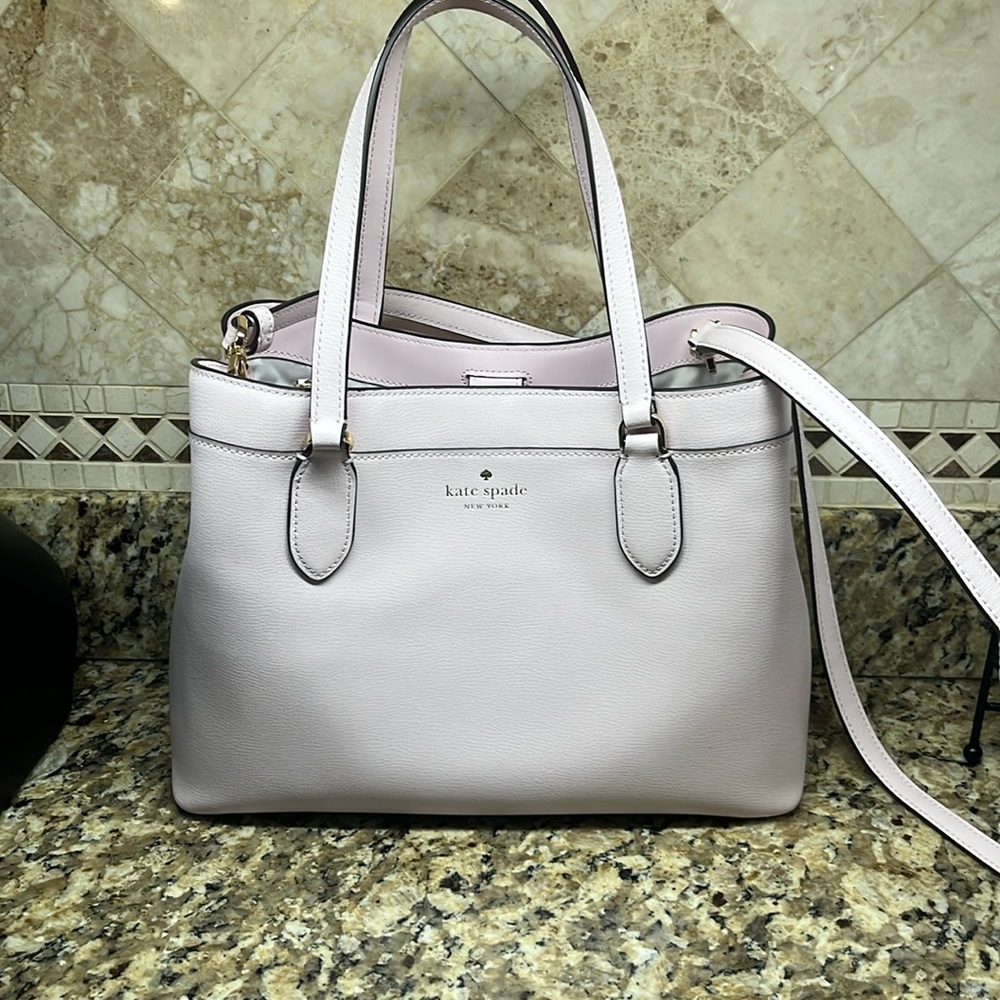 New York Sienna Leather Satchel In Shimmer Pink

Kate spade pink bag new